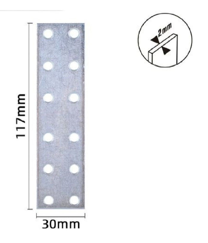 Set 4 Pz Lastrine Lastrina Piastra Di Giunzione 117x30x2mm Con Viti Mobili 57140         