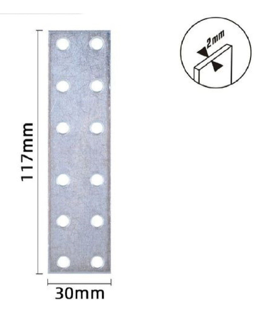 Set 4 Pz Lastrine Lastrina Piastra Di Giunzione 117x30x2mm Con Viti Mobili 57140         