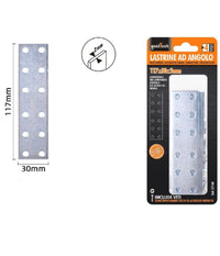 Set 4 Pz Lastrine Lastrina Piastra Di Giunzione 117x30x2mm Con Viti Mobili 57140         