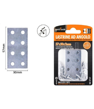Set 4 Pz Lastrine Lastrina Piastra Di Giunzione 57x30x2 Mm Con Viti Mobili 57137         