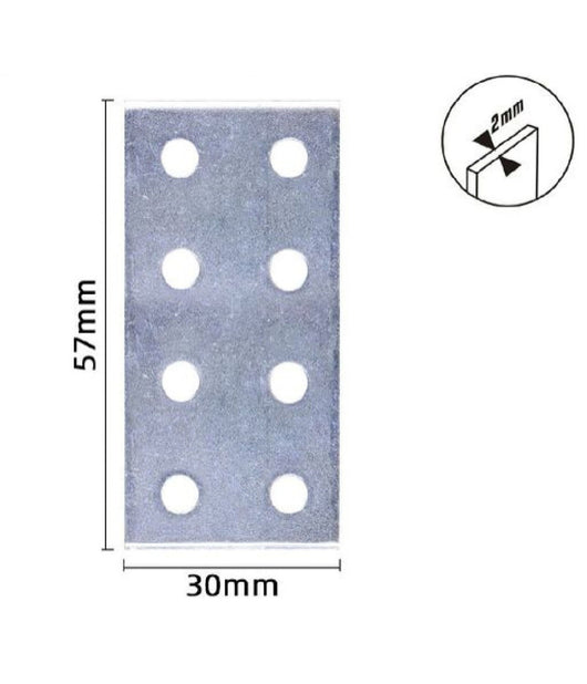 Set 4 Pz Lastrine Lastrina Piastra Di Giunzione 57x30x2 Mm Con Viti Mobili 57137         