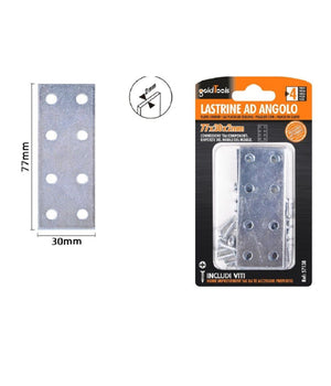 Set 4 Pz Lastrine Lastrina Piastra Di Giunzione 77x30x2 Mm Con Viti Mobili 57138         