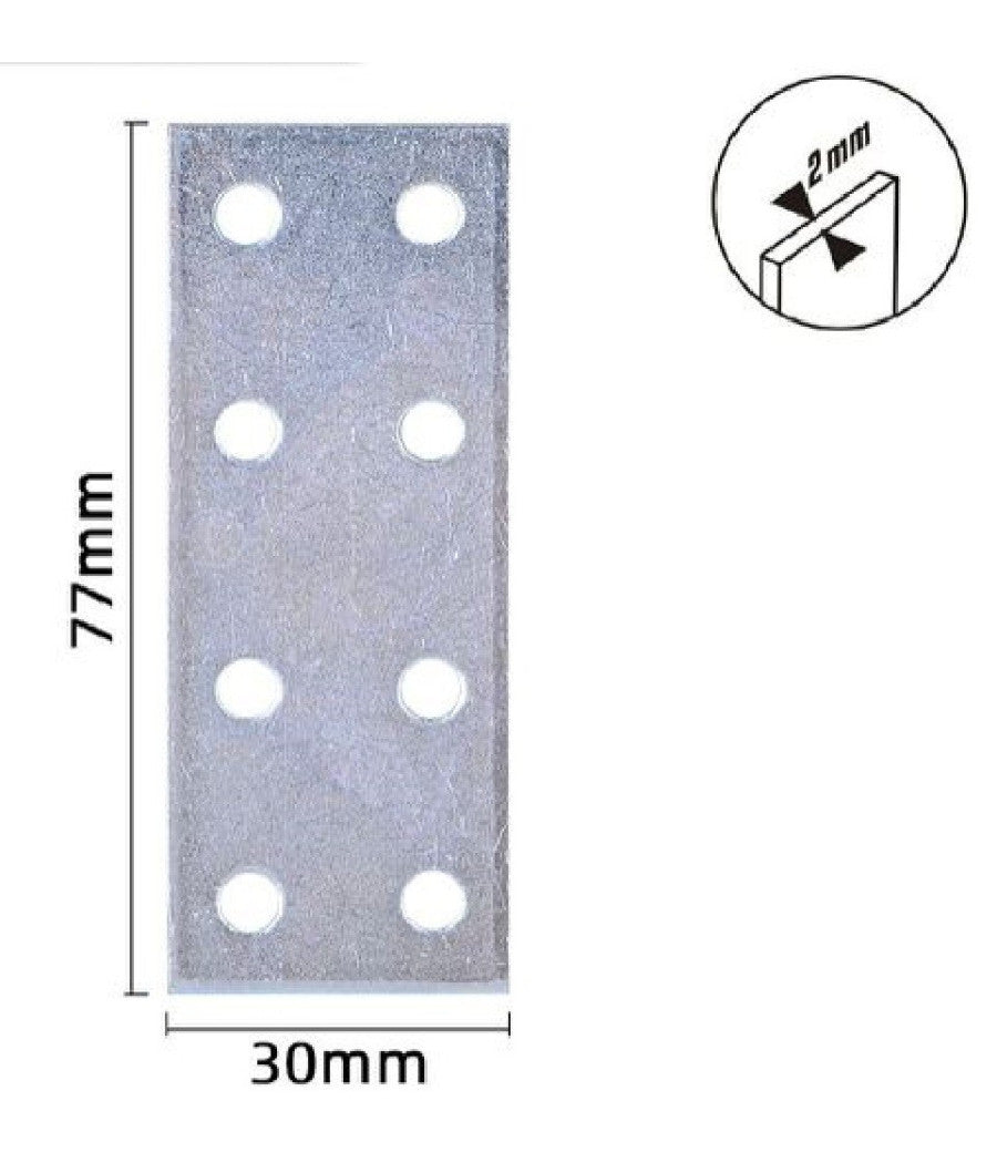 Set 4 Pz Lastrine Lastrina Piastra Di Giunzione 77x30x2 Mm Con Viti Mobili 57138         