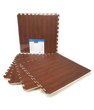 Set 4 Pz Piastrella Tappeto Eva Effetto Parquet Puzzle 60x60cm Tappetino 194694         