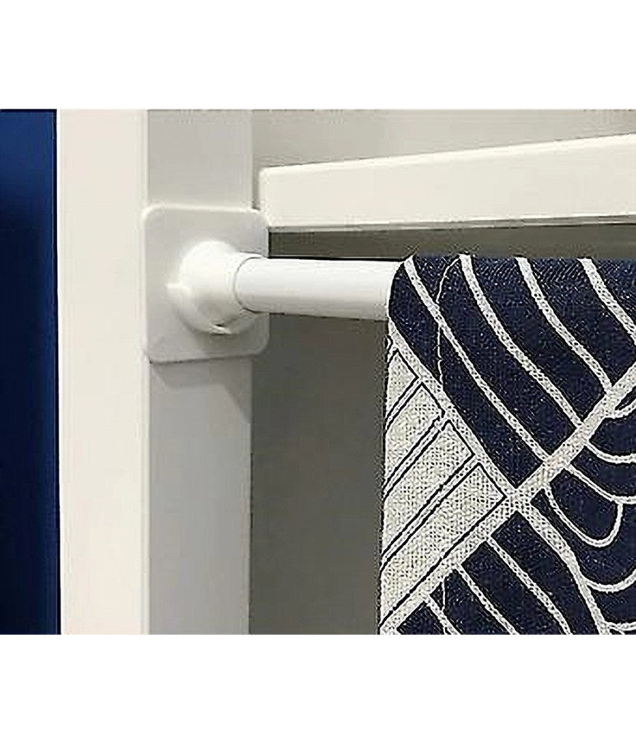 Set 4 Pz Supporti Adesivi Per Bastone Per Tenda Bagno Aste Doccia Bianco 87358         