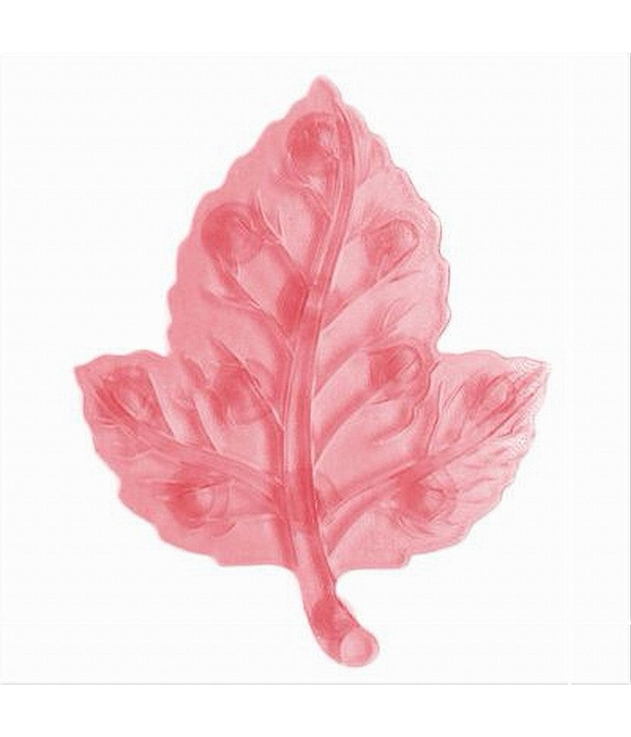 Set 4 Pz Tappetini Antiscivolo Foglia Per Doccia Vasca Con Ventosa Rosso 69931         