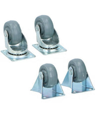 Set 4 Ruote Girevoli Multiuso Per Mobili Carrello 5 Cm Rotelle In Gomma Grigio         