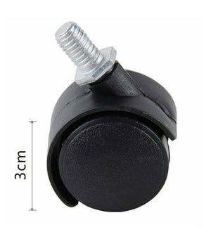 Set 4 Ruote Girevoli Ricambio Per Sedie Mobili Poltrone Ufficio 3 Cm 91486         
