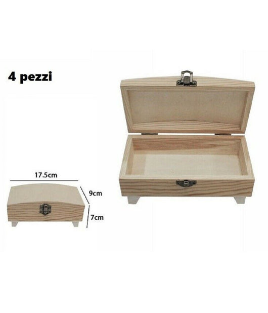 Set 4 Scatole Box Astuccio Legno Decoupage Portagioie Cofanetto 53382a Ly-5038a         
