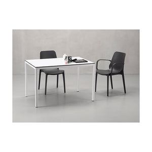 SET 4 SEDIE GINEVRA TECNOPOLIMERO CON BRACCIOLI SCAB DESIGN - Rosso Geranio 42