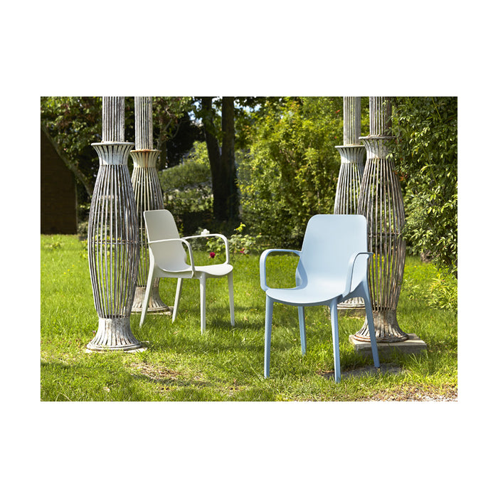 SET 4 SEDIE GINEVRA TECNOPOLIMERO CON BRACCIOLI SCAB DESIGN - Antracite 81