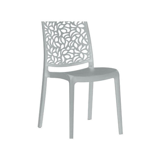 Set 4 Sedie in Resina Monoblocco London Stone By Flow Grigio Salvia