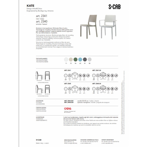 SET 4 SEDIE KATE CON BRACCIOLI TECNOPOLIMERO SCAB DESIGN - Lino 11