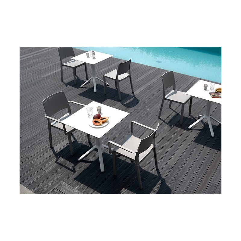 SET 4 SEDIE KATE CON BRACCIOLI TECNOPOLIMERO SCAB DESIGN - Grigio chiaro 82