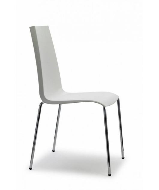 SET 4 SEDIE MANNEQUIN 4 GAMBE in TECNOPOLIMERO e STRUTTURA ACCIAIO CROMATO MADE IN ITALY COLORATE SCAB  - Lino Art. 2220