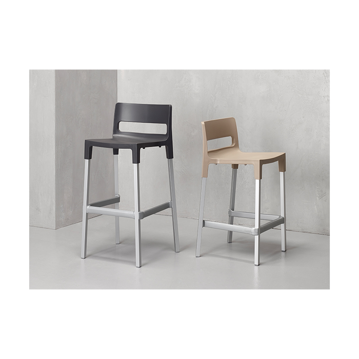 SET 4 SGABELLI DIVO TECNOPOLIMERO HT 75CM MADE IN ITALY SCAB DESIGN - Antracite 81