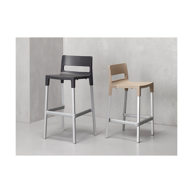 SET 4 SGABELLI DIVO TECNOPOLIMERO HT 75CM MADE IN ITALY SCAB DESIGN - Antracite 81