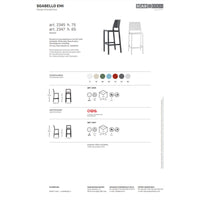 SET 4 SGABELLI EMI TECNOPOLIMERO HT 65CM MADE IN ITALY SCAB DESIGN - Azzurro 62