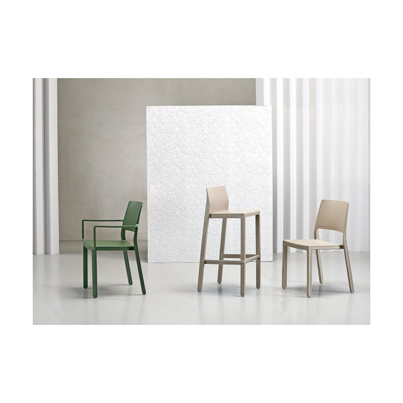 SET 4 SGABELLI KATE TECNOPOLIMERO HT 65CM MADE IN ITALY SCAB DESIGN - Verde oliva 56