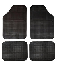 Set 4 Tappeti Per Auto In Gomma E Pvc Sagomabili Universali Fondo Puntinato Nero         