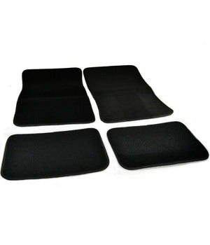 Set 4 Tappetini Per Auto In Moquette Nera Antiscivolo Protezione Interni         