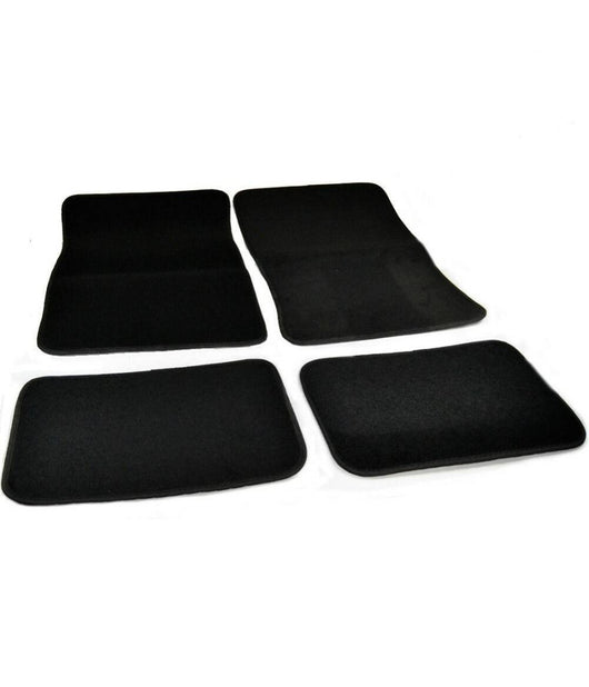 Set 4 Tappetini Per Auto In Moquette Nera Antiscivolo Protezione Interni         