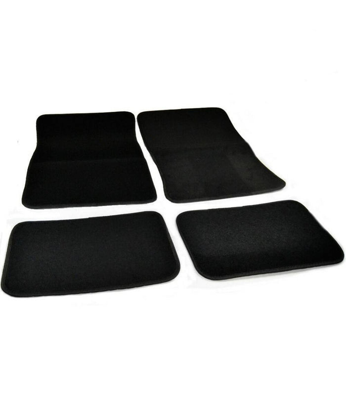 Set 4 Tappetini Per Auto In Moquette Nera Antiscivolo Protezione Interni         