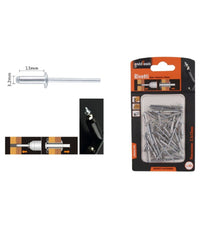 Set 40pz Rivetti Rivetto 3.2x13mm Accessori Bricolage Ferramenta Fai Da Te 94952         