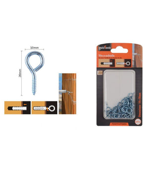 Set 41pz Viti Vite A Occhiello Gancio Chiuso 10x20mm Filettatura Per Legno 90723         