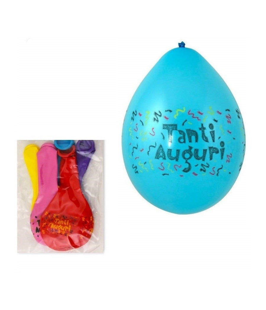 Set 12 Pezzi Palloncini Palloncino Tanti Auguri Colorati Festoni Decorazione         