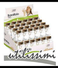 Set 48 Pz Barattolo Barattolino Tappo Sughero Bomboniera In Vetro 4x5cm 715778         