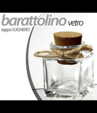 Set 48 Pz Barattolo Barattolino Tappo Sughero Bomboniera In Vetro 4x5cm 715778         