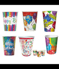 Set 48pz Bicchieri Di Carta Per Feste Happy Birthday Usa E Getta Compleanno Party         
