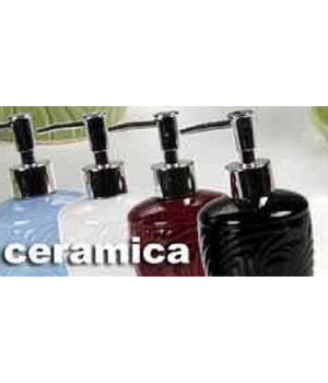 Set 4pz Accessori Bagno In Ceramica Porta Sapone Spazzolino Decoro Design 616297         