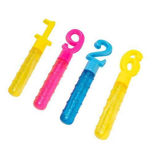 Trade Shop - Set 4pz Bacchette Per Bolle Di Sapone Con Testa A Numero 30ml Gioco Bambini 3+ 6560331 -