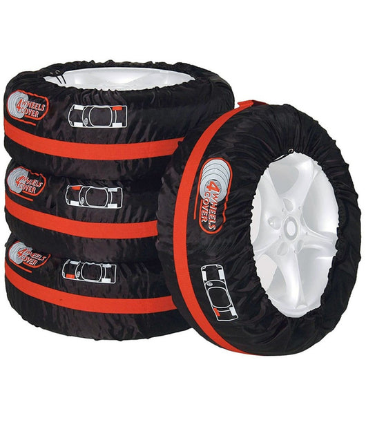 Trade Shop - Set 4pz Borsa Custodia Protezione Pneumatici Auto Cover Storage Gomme Ruote 65cm -