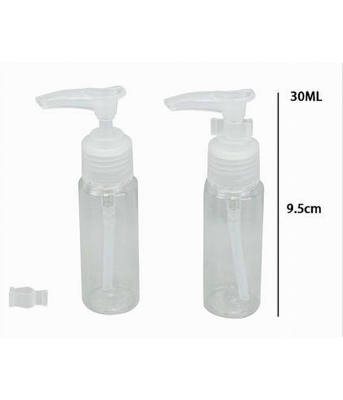 Set 4pz Bottiglia Da Viaggi Vuota Trasparente 30ml Dispenser Con Erogatore 79388         