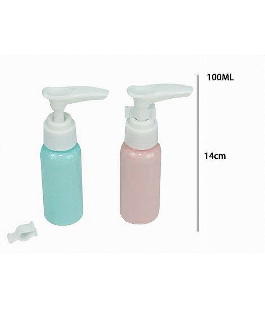 Set 4pz Bottiglia Da Viaggio Flacone Vuoto 100ml Con Erogatore Per Lozione 79378         