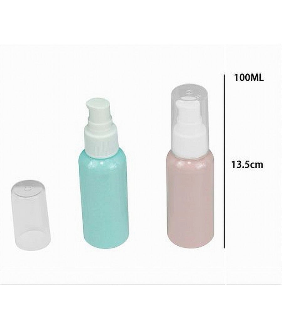 Set 4pz Bottiglia Viaggi Vuota 100ml Dispenser A Pompa Per Crema Cosmetici 79381         