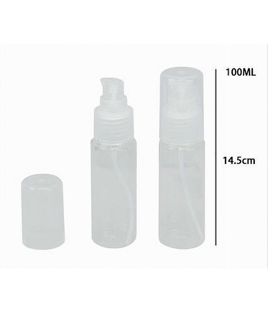 Set 4pz Bottiglia Viaggi Vuota Trasparente 100ml Dispenser Pompa Per Crema 79396         