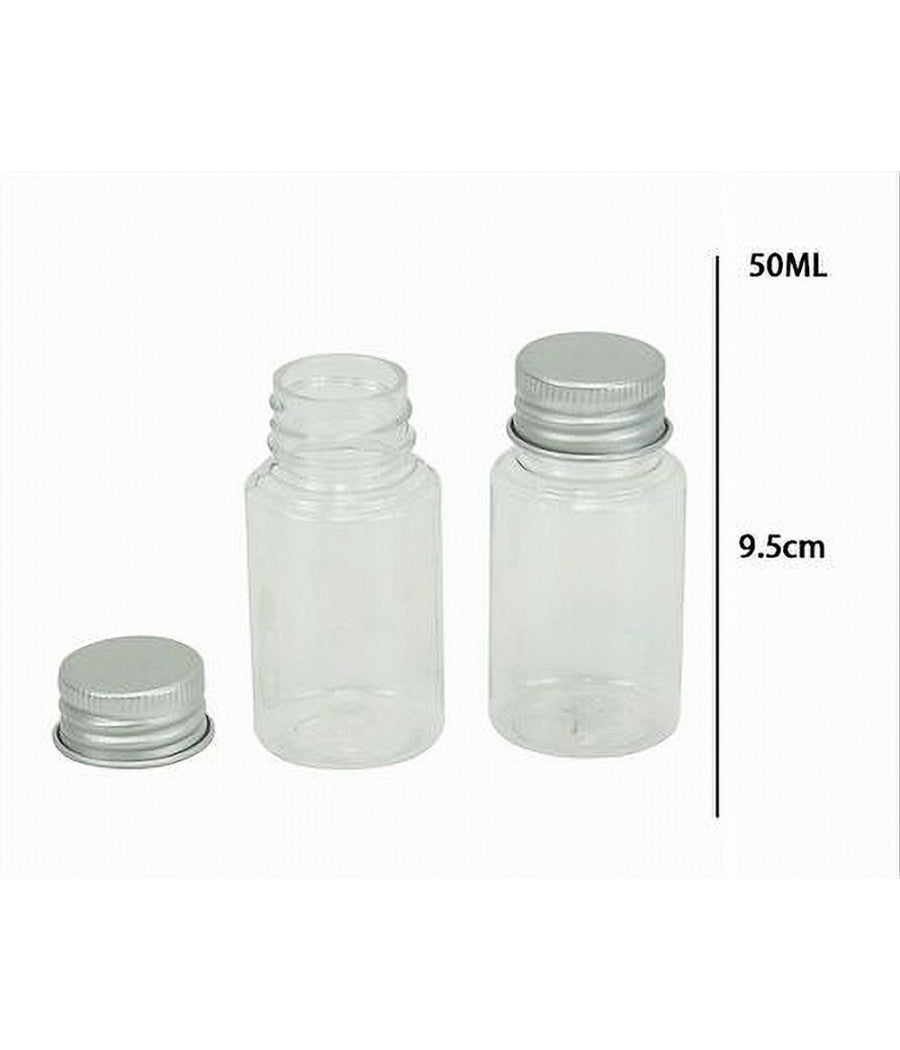 Set 4pz Bottiglia Viaggio Contenitori Vuoti Ricaricabili Tappo A Vite 50ml 79383         