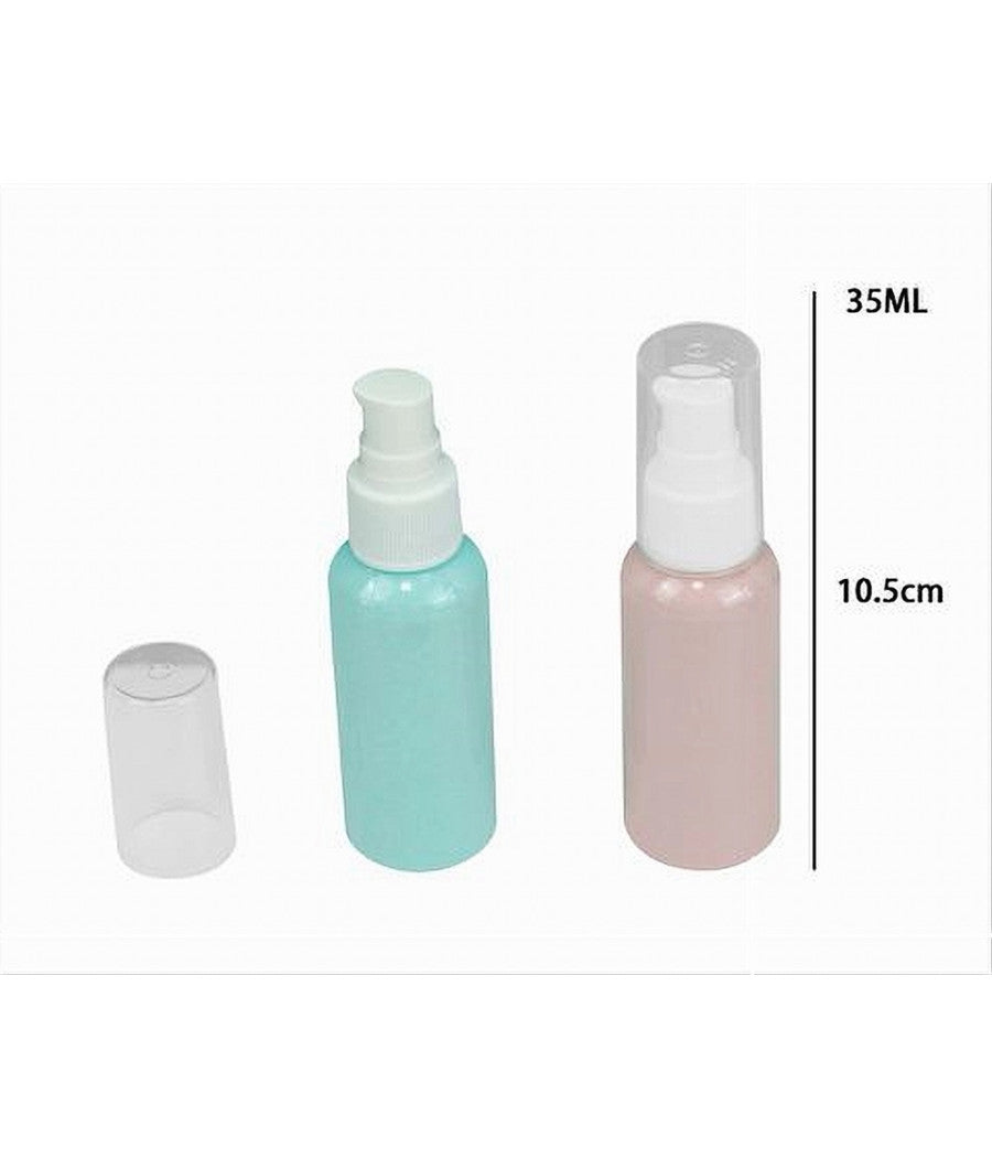 Set 4pz Bottiglia Viaggio Vuota 35ml Dispenser A Pompa Per Crema Cosmetici 79379         