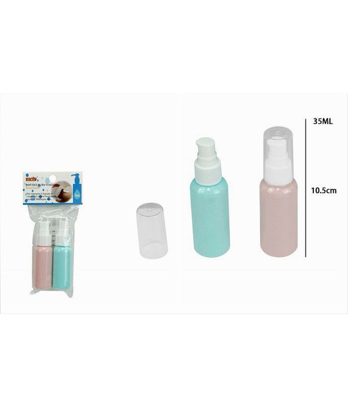 Set 4pz Bottiglia Viaggio Vuota 35ml Dispenser A Pompa Per Crema Cosmetici 79379         