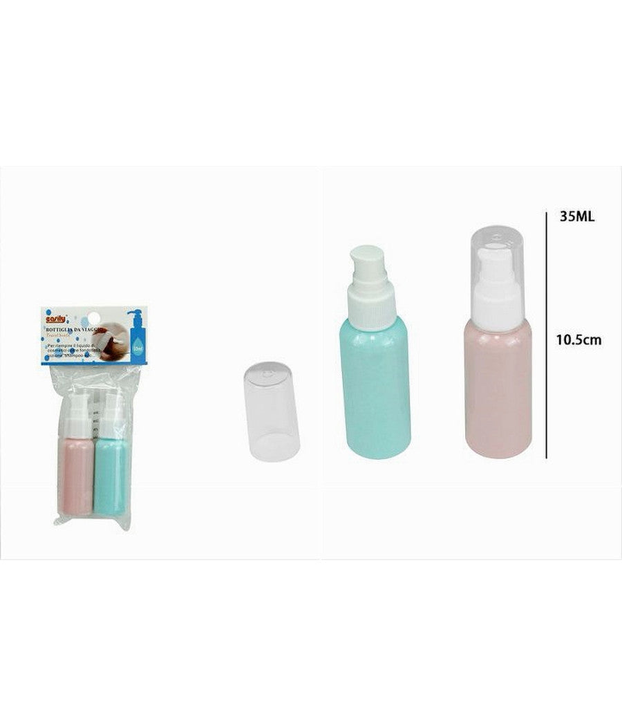 Set 4pz Bottiglia Viaggio Vuota 35ml Dispenser A Pompa Per Crema Cosmetici 79379         