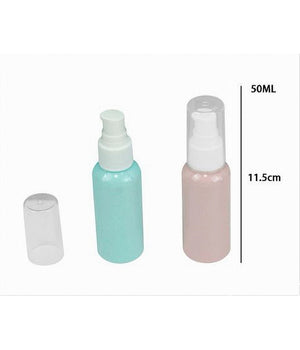 Set 4pz Bottiglia Viaggio Vuota 50ml Dispenser A Pompa Per Crema Cosmetici 79380         
