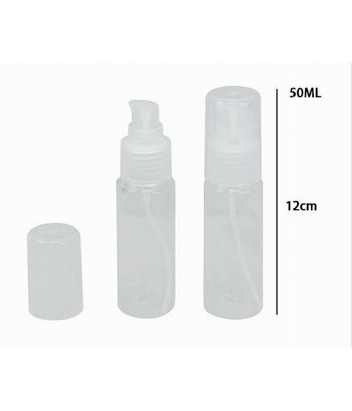 Set 4pz Bottiglia Viaggio Vuota Trasparente 50ml Dispenser Pompa Per Crema 79395         