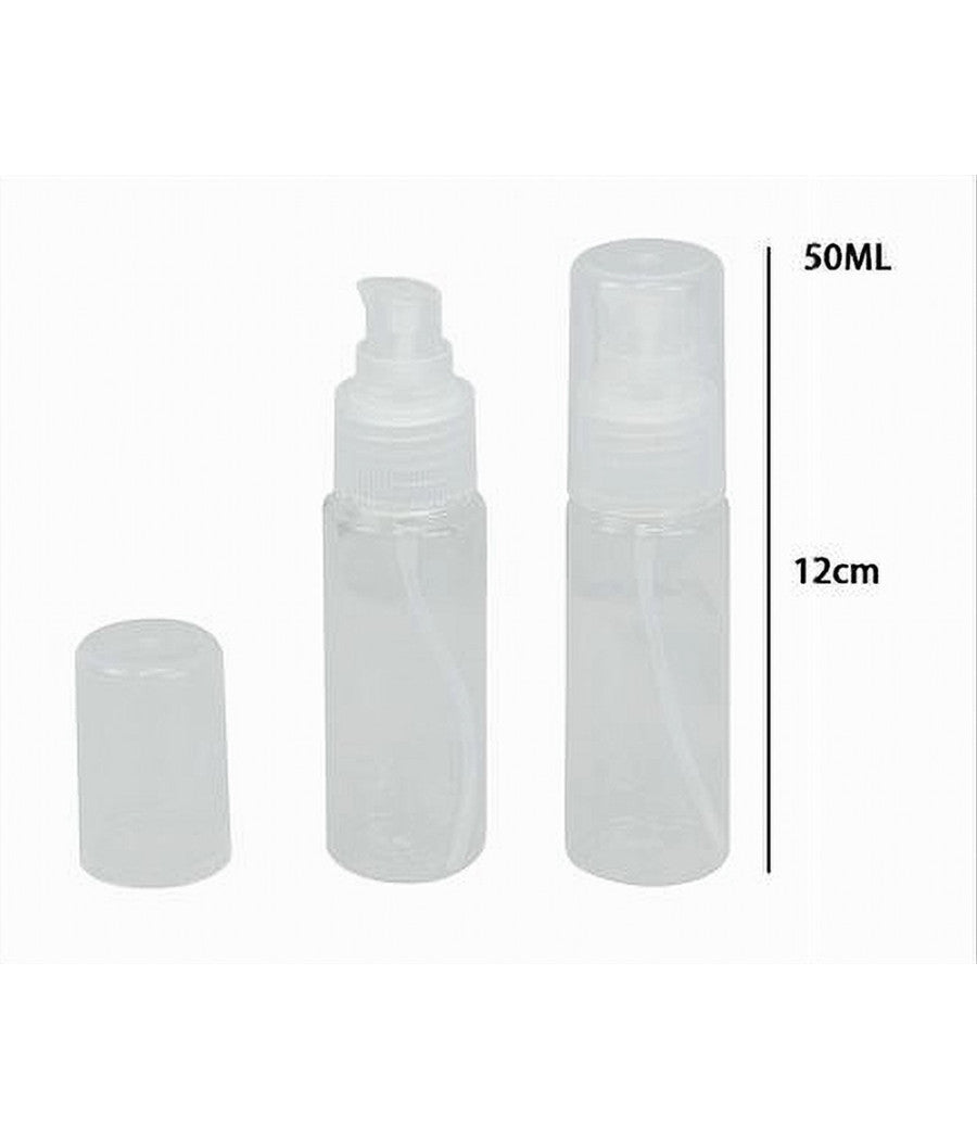 Set 4pz Bottiglia Viaggio Vuota Trasparente 50ml Dispenser Pompa Per Crema 79395         