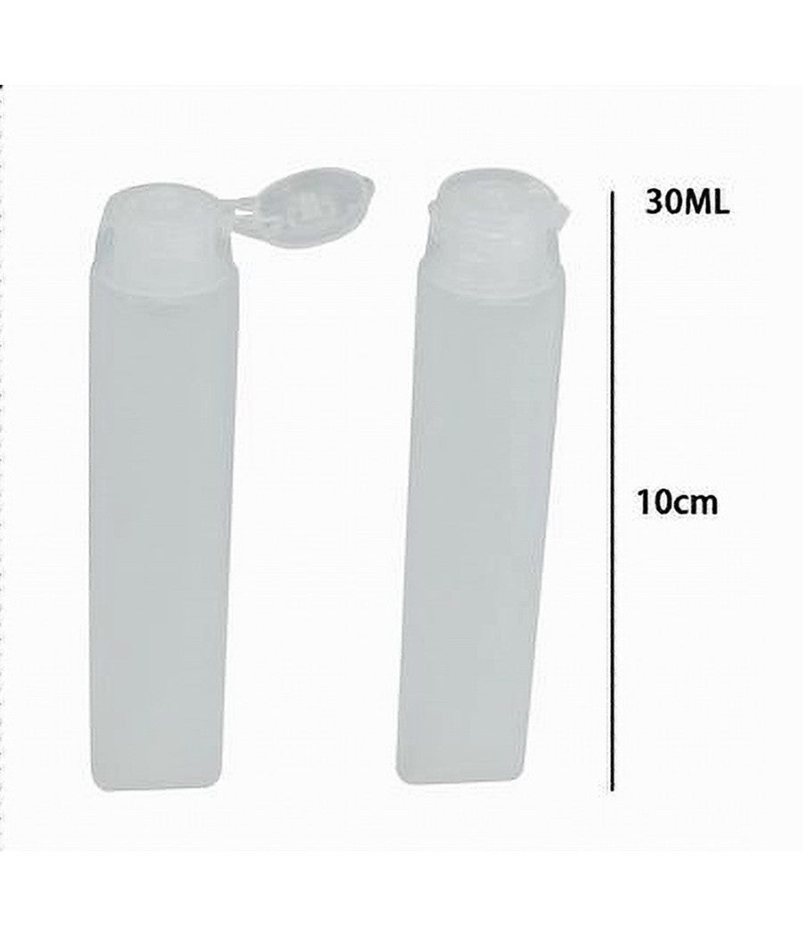 Set 4pz Bottiglie Da Viaggio Ricaricabili Trasparente 30ml Shampoo Lozioni 79410         