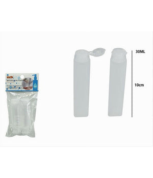 Set 4pz Bottiglie Da Viaggio Ricaricabili Trasparente 30ml Shampoo Lozioni 79410         