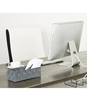 Set 4pz Contenitori Grigio Scuro Scatola In Tessuto Organizer Portaoggetti 79145         